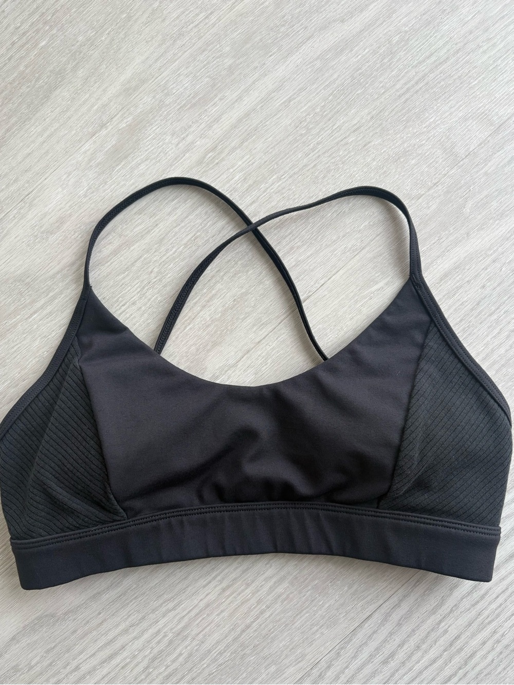 Alo Yoga Black Sports Bra with Rubbed sides